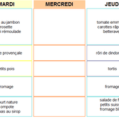Les menus de la cantine - Ecole Saint-Pierre Casseneuil