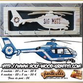 Cadeau de départ en retraite personnalisé pour un gendarme pilote d'hélicoptère EC135 - Idée cadeau pour anniversaire de mariage, départ en retraite et porte-clés personnalisés