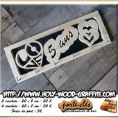 Porte-clés mural personnalisé - Idée cadeau pour les noces de Bois & noces de Cuir. Tableaux et Portraits personnalisés réalisés de manière Artisanale: un cadeau unique et original.