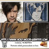 Portrait de Nicola Sirkis ( Indochine ) - Idée cadeau pour anniversaire de mariage.