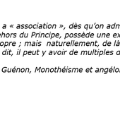 René Guénon : Monothéisme et angélologie