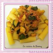 Pâtes à la sauce courgettes/jambon WW - La cuisine de Boomy
