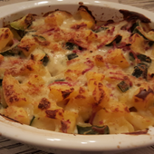 Gratin de pommes de terre et courgettes au bacon ww - La cuisine de Boomy