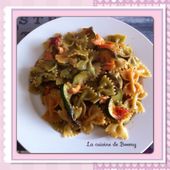 Farfalle saumon et légumes au pesto WW - La cuisine de Boomy