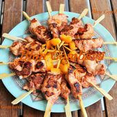Pinchitos de Pollo (brochettes de poulet)-Espagne - Ma Cuisine Bleu Combava