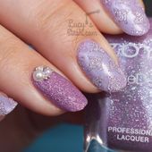 How to create textured nails using stencils/nail vinyls! Lavender textured nail art TUTORIAL