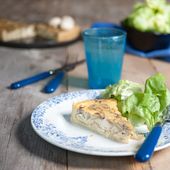Quiche forestière au poulet, champignons et parmesan