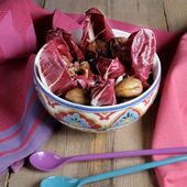 Salade trévise aux châtaignes et huile de noisettes