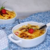 Fraises en gratin moelleux au miel et à la vanille