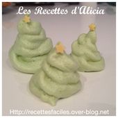 Meringues sapins cœur chocolat - Les recettes d'Alicia