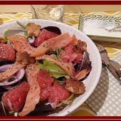 Salade de truite fumée et Pamplemousse - Oh, la gourmande..