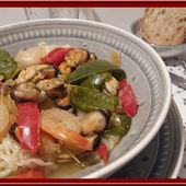 Pâtes Ramen aux crevettes et moules - Oh, la gourmande..