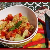 Salade de Blé au Poulet, Poivron, Tomates et Basilic - Oh, la gourmande..