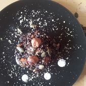 Risotto de riz venere au potimarron et châtaignes. (Végétalien)