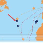 Cartographie 2D tentative record tour du monde en solitaire multicoque 2016 : Sodebo Thomas COVILLE #17 - OOKAWA Corp.