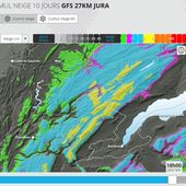 Cartographie 2D du cumul de neige à 10 jours : http://www.allosurf.net/ - OOKAWA Corp.