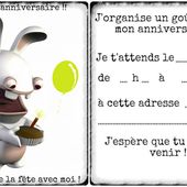 Invitation anniversaire lapins crétins gratuite - Le p'tit monde de Vaness'