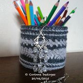 CROCHET : pot "entre gris perle et gris foncé" - Creativ-idees, le blog de Casse-bonbec