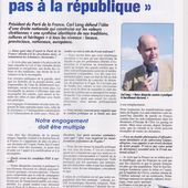 Carl Lang : « La France ne se réduit pas à la république »