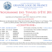 GLDF. Tenues d'été 2015 sur le thème : "Construire". - Bloc notes de Jean-Laurent, sur la Franc-Maçonnerie et les Spiritualités. Blog maçonnique et spirituel francophone. Initiation, parcours et découverte.