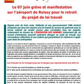 Aéroport de Roissy le 7 juin - Front Syndical de Classe