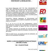 Déclaration unitaire ile-de-France - Front Syndical de Classe
