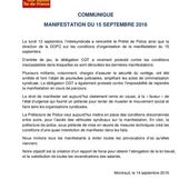 A propos des conditions de la manifestation de ce 15 septembre - Front Syndical de Classe