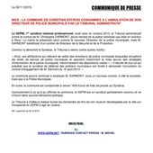Communiqué / Nice : la mairie a été condamnée à l'annulation de son Directeur de Police Municipale (MAJ du 02/11/2015) - Syndicat de la Police Municipale N°1 : SDPM / National