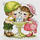 GRILLE GRATUITE "ENFANTS A LA FONTAINE"