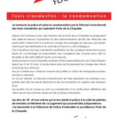Condamnation des taxis clandestins à La Porte de La Chapelle