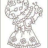 Transfert / Redwork sur le thème Sunbonnet - Le Blog des Dames