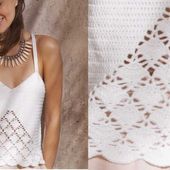 Top / débardeur ajouré au crochet , avec son tuto gratuit , et son patron à imprimer gratuit , le tout en Français !