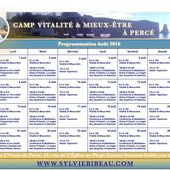 Camp Vitalité & Mieux-être à Percé: Programmation Août 2016 - Communications Sylvie Bibeau