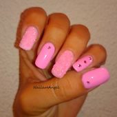 Nail art sweet (tendresse) à la poudre de velours, facile à réaliser - NailartAngel