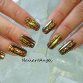 Nail art félin( léopard) inspiré d'une robe DOLCE & GABBANA, tutoriel pas à pas - NailartAngel