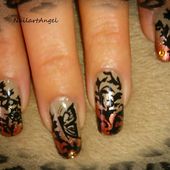 Nail art Baroque ambiance automne, tutoriel - NailartAngel