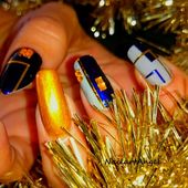 Nail art pas à pas (facile), "motifs géométriques", élégant et festif pour les fêtes. - NailartAngel