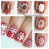 Tutoriel, nail art motifs de noel, fleur des neiges - NailartAngel
