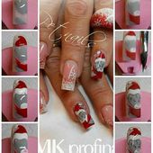 tutoriel, nail art de noël, ourson de noël. Pas à pas. - NailartAngel