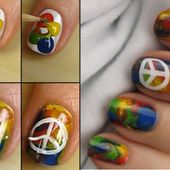 Tutoriel, nail art Hippie, peace and love - NailartAngel