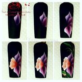 tutoriel, fleurs one stroke, pas à pas - NailartAngel