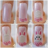 Nail art de pâques, nail art lapin, nail art pas à pas - NailartAngel