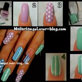 Nail art facile, nail art débutant, nail art pastel, nail art dotting tool, nail art pas à pas - NailartAngel