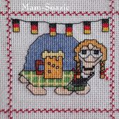 Plaid Tortues brodées : Tortues basque, Fête de la Bière, Pied de Poule - Chez Mamigoz