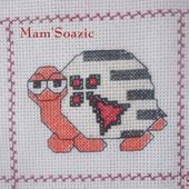 Plaid Tortues brodées : Tortue Hermine Rouge - Chez Mamigoz