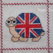 Plaid Tortues brodées : Tortues Drapeau Anglais - Chez Mamigoz