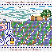 Les Champs de Lavande brodés, pour Marie-Christine - Chez Mamigoz