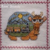 Plaid aux Tortues : Tortue Vache qui regarde passer le train - Chez Mamigoz