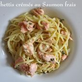 Spaghettis Crémés au Saumon frais et Herbes Aromatiques - Chez Mamigoz