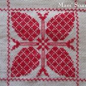 SAL : Plaid Broderie Rouge... Grille 27 H/2 - Chez Mamigoz